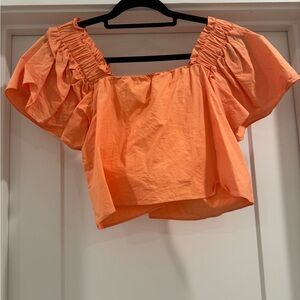 Orange blouse cropped